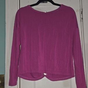 Elegant Long Sleeve Magenta Top